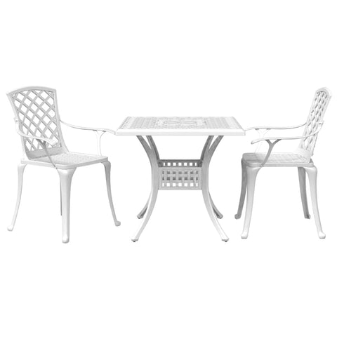 vidaXL Garden & Terrace, Trendy Outdoor Dining Set, Aluminum Table, Square Chairs, Stylish Patio Seating