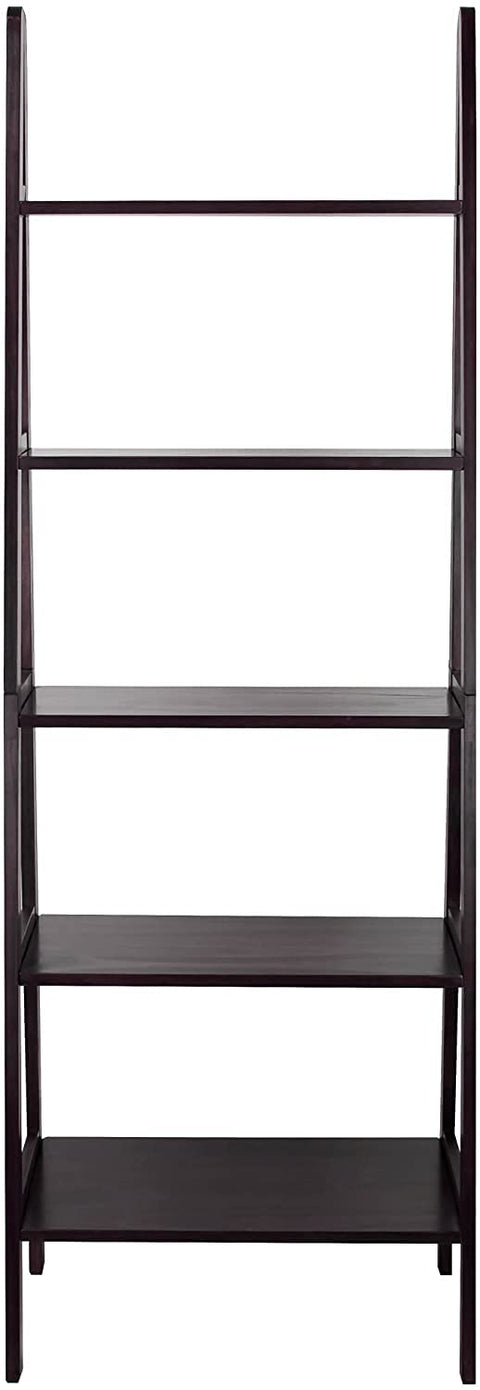 Oakestry 5-Shelf Ladder Bookcase, Espresso