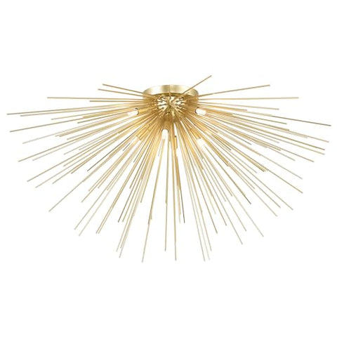 CWI Lighting Savannah 8-Light Flush Mount Ceiling Light – 40” Diameter, Gold Leaf Finish – Ideal for Living Room, Dining Room, Bedroom, Hallway