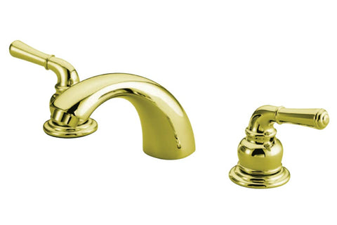 Kingston Brass KB952 Magellan II 4-Inch to 8-Inch Mini Widespread Lavatory Faucet with Metal lever handle, Polished Brass