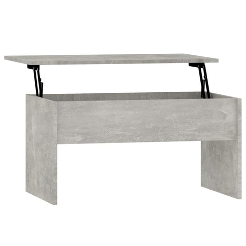 vidaXL Coffee Table, Lift Top End Table with Hidden Compartment, Accent Sofa Table for Living Room, Modern Style, Concrete Gray Engineered Wood