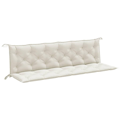 vidaXL Garden Bench Cushions - Seat Pad Outdoor Patio 2 Pcs Melange Cream Fabric - 78.7"x19.7"x2.8"