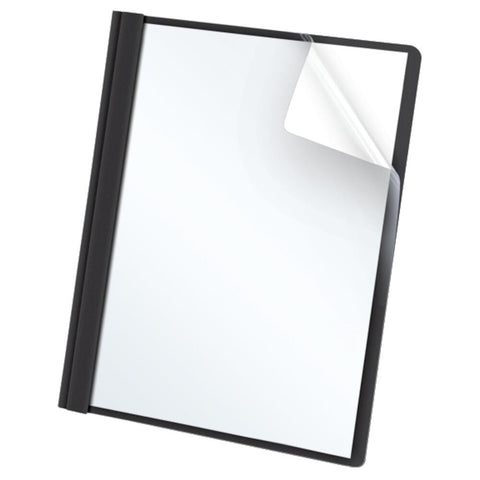 Oxford Clear Front Report Covers, Black, Letter Size, 25 per box (55806EE)