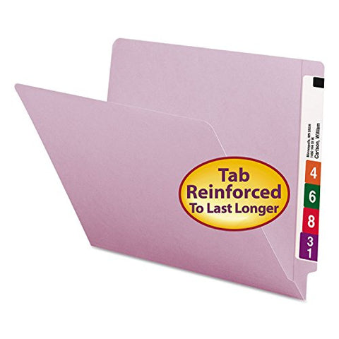 Smead End Tab File Folder, Shelf-Master Reinforced Straight-Cut Tab, Letter Size, Lavender, 100 Per Box (25410)