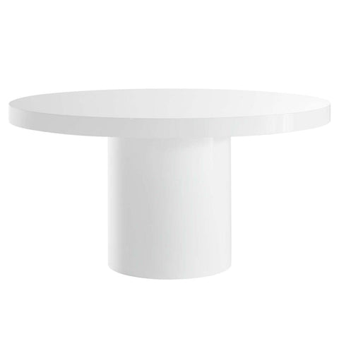 Modway Gratify 59" Round MDF Wood Dining Table in White Finish