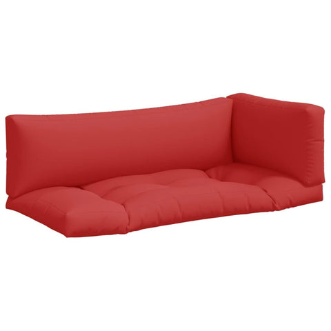 vidaXL Pallet Cushions 3 Pcs, Seat and Backrest Cushions with Fiber Filling, Chair Pillow for Living Room Patio Garden, Red Fabric