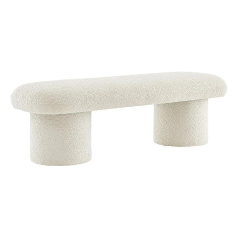 Modway Orla Chenille Upholstered Bench in Cream
