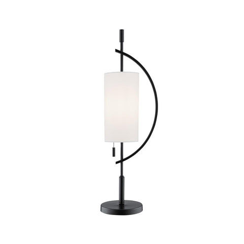Lite Source Table LAMP, Black/Off White Fabric Shade, E27 Type A 40W LS-23505BLK/WHT