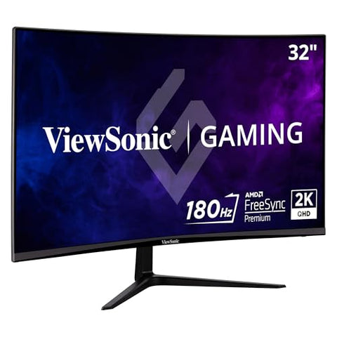ViewSonic VX3267U-2K 32 Inch 1440p IPS Monitor with 65W USB C, HDR10 Content Support, Ultra-Thin Bezels, Eye Care, HDMI, and DP Input, Black