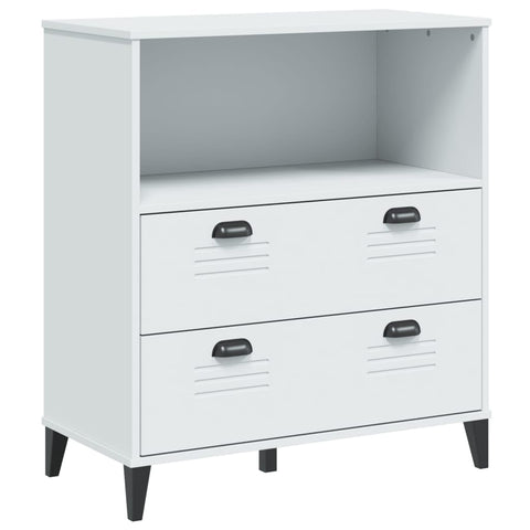 vidaXL Industrial Bookcase Storage Bookshelf with 2 Drawers - White Engineered Wood - Office/Living Room/Bedroom - 31.5"x15.7"x35.4"