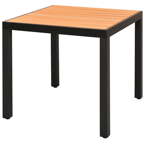 vidaXL Durable and Weather- Patio Table - Brown, 31.5"x31.5"x29.1" - Aluminum and WPC Frame for Outdoor Garden, Terrace or Patio Usage