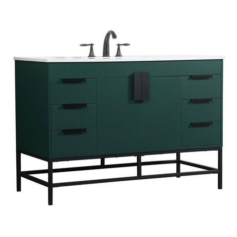 Elegant Decor Indoor Modern Under Sink Bathroom Fixtures Storage Organizer Cabinet 30 inch Single Bathroom Vanity - Blue