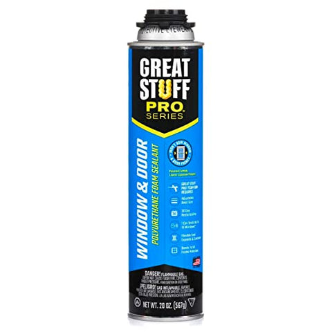 GREAT STUFF PRO Window & Door Gap Filler | Gun-Applied Insulating Foam Sealant, 20 oz. Can – Yellow