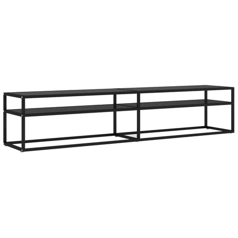 vidaXL Sturdy TV Stand in Sleek Black with Ample Storage and Tempered Glass Construction - 78.7â€x15.7â€x15.9â€