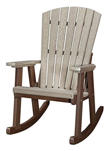 American Furniture Classics Model 515WWWT Fan Back Glider in Weatherwood with a White Base Made in the USA