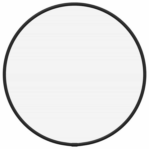 vidaXL Round Wall-Mounted Mirror, 11.8-Inch Diameter - Clear Glass Mirror with PVC Frame for Bedroom, Living Room, Bathroom, Hallway - Black