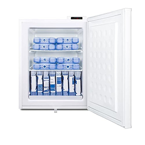 Accucold Compact Freezer, Countertop, 1.8 cu.ft. Capacity, General Purpose, White - FS30LGP