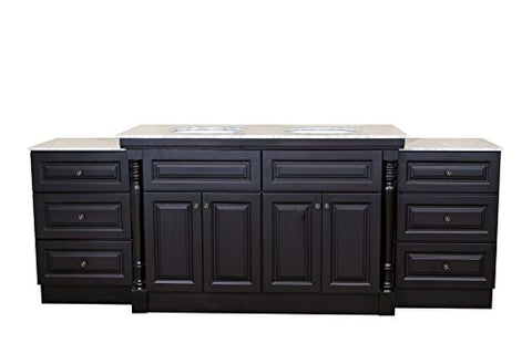 Bellaterra Home 605523 20-Inch Marble Top Cabinet, Dark Mahogany
