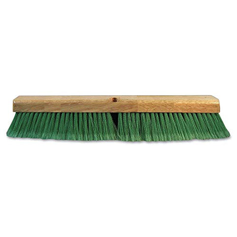 Floor Broom Head 3 inch Green Flagged Recycled Pet Plastic Bristles 24 inch Brush