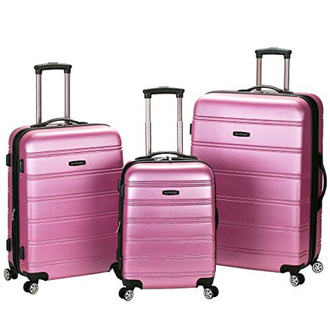 Rockland Melbourne Hardside Expandable Spinner Wheel Luggage, Red, 3-Piece Set (20/24/28)