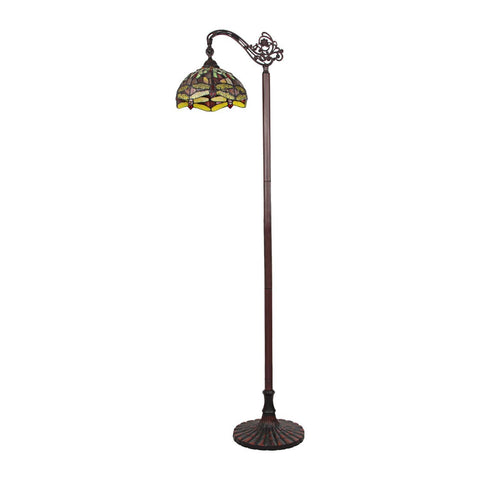 Chloe Lighting Empress Dragonfly Tiffany-Style Dark Bronze 1 Light Reading Floor Lamp 11" Wide