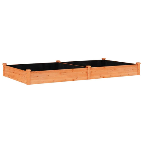 vidaXL Garden Raised Bed Brown Solid Fir Wood, Non-Woven Fabric Extra Long