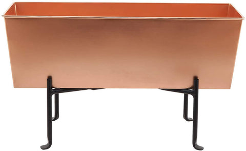 Oakestry C-09C-S1 Flower Window Box and Stand, Copper and Black