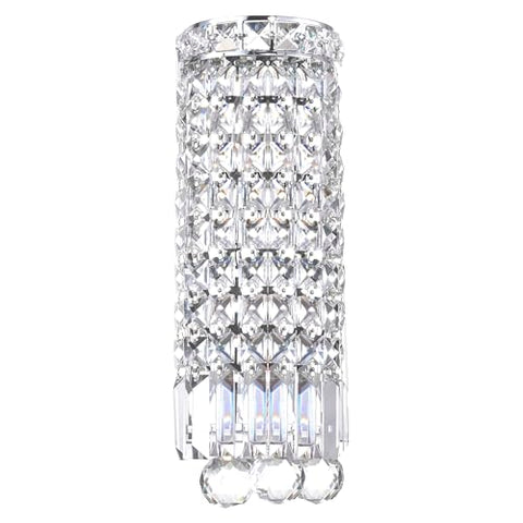CWI Lighting Colosseum 5" Wide Chrome Wall Light for Bathrooms, 2-Light Sconce with E12 Bulb Base & Crystal Prisms – LED Compatible, BACL Certified