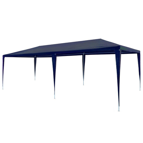 vidaXL Partytent - Outdoor Canopy/Garden Gazebo, Made of UV & Water-Resistant Polyethylene Material, with Rust-Resistant Steel Frame - Dimensions: 9.8' x 19.7' x 8.4' - Blue