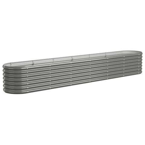 vidaXL Garden Raised Bed Grey Powder-Coated Steel Large Durable