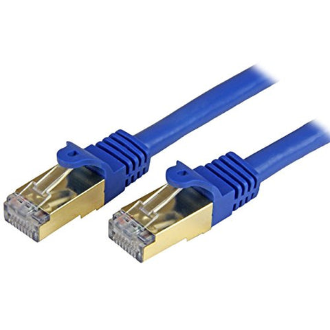 StarTech 25ft CAT6a Ethernet Cable - 10 Gigabit Shielded Snagless RJ45 100W PoE Patch Cord - 10GbE STP Network Cable with Strain Relief - Blue - UL, TIA (C6ASPAT25BL)