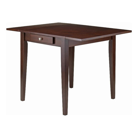 Winsome Hamilton Double Drop Leaf Dining Table with Drawer, for Dining Room, 29", Walnut