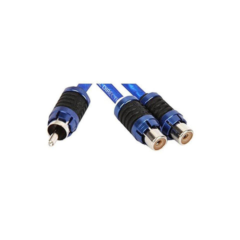Stinger SI62YF 2-Channel 6000 Series Audiophile Grade RCA Y-Adapter Cable , BLUE