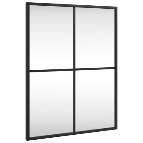 vidaXL Mirror, Wall Mounted Vanity Mirror, Decorative Hanging Mirror for Bathroom Bedroom Living Room, Make up Mirror, Black Rectangle Iron