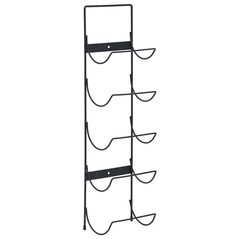 vidaXL Wall Mounted 5-Bottle Wine Rack - Sturdy Black Iron Design - Stylish & Functional Display - Ideal Gift for Wine Lovers