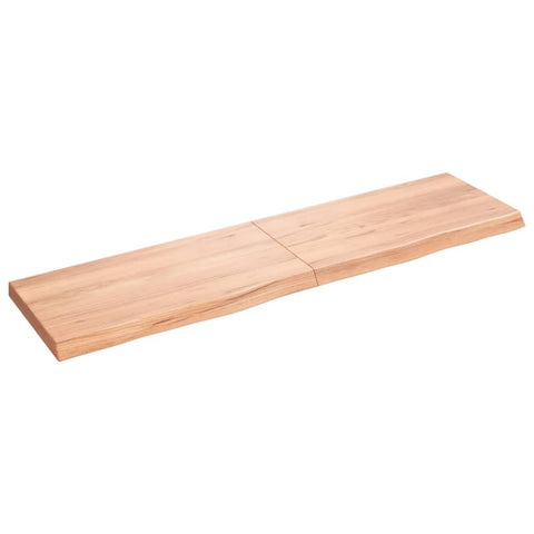 vidaXL Wall Shelf, Floating Shelf, Wall Mounted Storage Display Shelf for Living Room Bathroom, Farmhouse Style, Light Brown Treated Solid Wood Oak