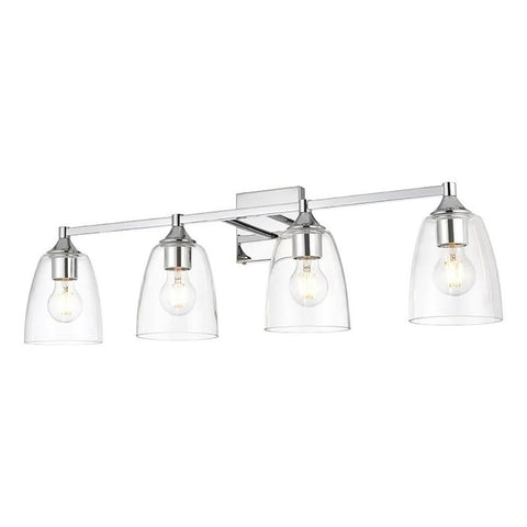 Living District Gianni 4-Light Iron & Glass Bath Sconce in Chrome/Clear