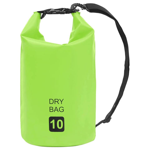 vidaXL Lightweight & Durable PVC Dry Bag Backpack - Compact & Portable with Ample 2.6gal Capacity, Protective & Versatile - Ideal for Outdoor Trips, Boating, Surfing - Green & Black