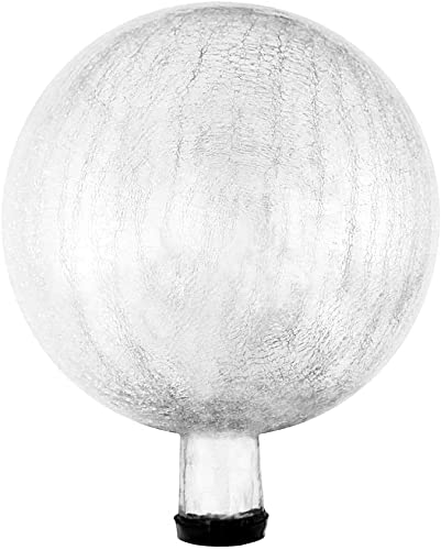 Oakestry G10-S-C Gazing Globe Decorative Gazing Globe Ball Glass Mirror Polished Hollow Reflective Garden Sphere for Home Garden Lawn Outdoor and Yard, Silver