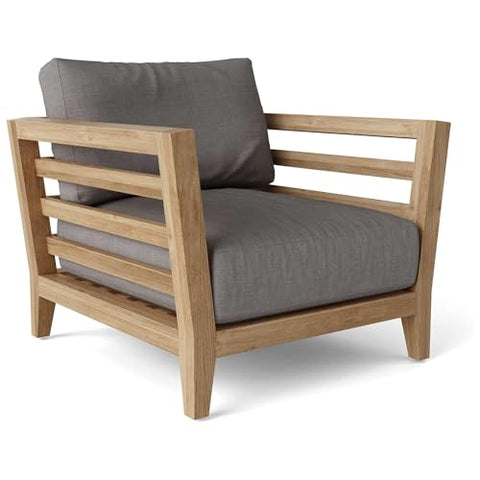 Oakestry Cordoba 1 Seater Armchair Outdoor Patio Lounge Chair Solid Teak Frame Weather Resistant Cushion Modern Garden Furniture Handcrafted Sustainable Luxury Seating for Deck Porch or Balcony
