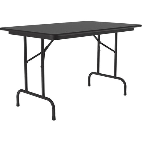 Correll 30" W x 48" D Melamine Top Folding Table in Black Granite