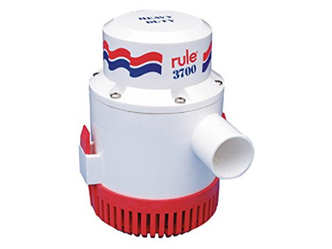 Rule 16A 3700 GPH Heavy Duty Bilge Pump, Non-Automatic, 24 Volt , White/Red