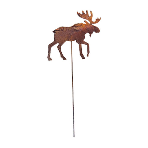 35 Inch Moose Rusted Garden Stake