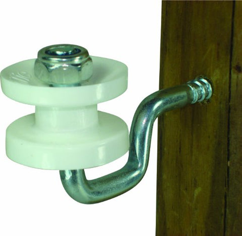 Field Guardian Wood Post Screw-in Corner Polyrope Insulator, White