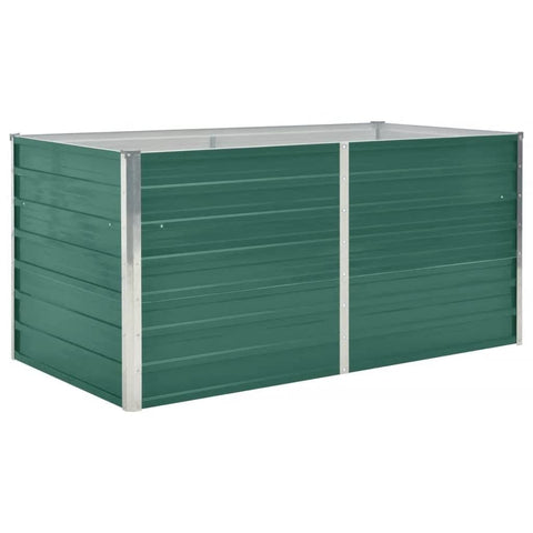 vidaXL Raised Garden Bed, Raised Flower Bed, Galvanized Steel Planter, Outdoor Planter for Patio Backyard Garden Vegetables Herbs, Green
