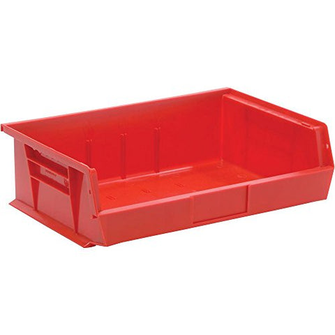 QUANTUM STORAGE SYSTEMS QUS245RD Ultra Stack & Hang Heavy Duty Part Organizer Red Bins 11" L x 17" W x 5" H 6 Pack