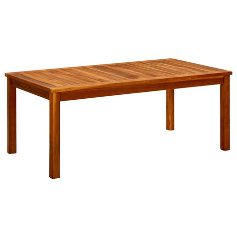 vidaXL Outdoor Coffee Table- Solid Acacia Wood Natural Oil Finish- Patio/Deck/Porch Side Table- Slatted Top- 43.3"x23.6"x17.7"