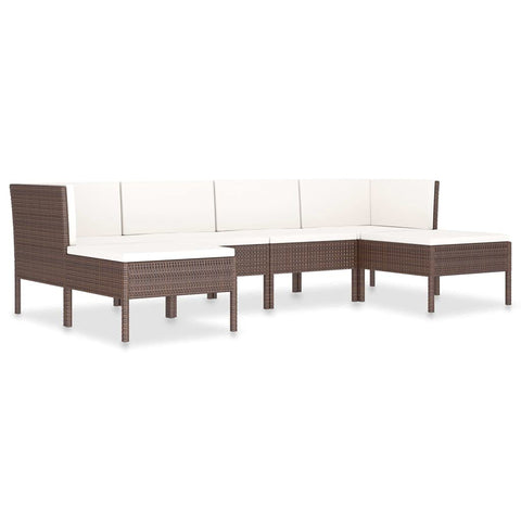 vidaXL Garden Furniture Set Brown Poly Rattan 9-piece Set Modular