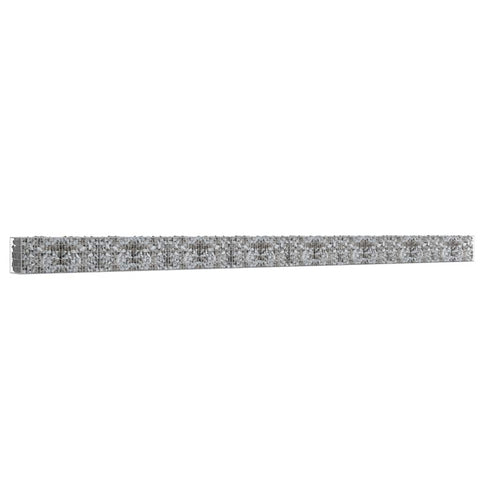vidaXL Gabion Basket with Lids, Galvanised Steel Gabion Wall, Rectangular Gabion Cage for Garden, High Load Capacity, 354.3"x19.7" x19.7"
