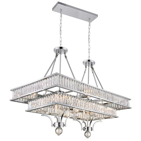 CWI Lighting Shalia 16 Light Island Chandelier with Chrome Finish Fom